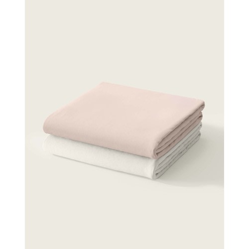 Solid Crib Sheet Set- Mini Crib Size (Rose + Off White)