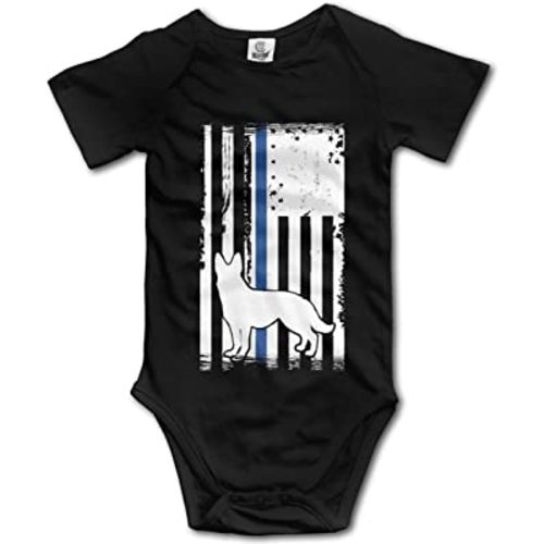 Police Officer Thin Blue Line Baby Climbing Long Sleeve Onesie 0-6 Month