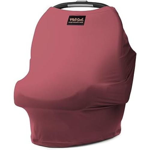 Milk Snob Original 5-in-1 Luxe Cover in Ash Rose - Added Privacy for Breastfeeding, Baby Car Seat, Carrier, Stroller, High Chair, Shopping Cart, Lounger Canopy, Newborn Essentials, Nursing Top