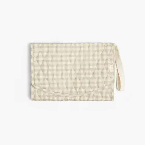 Portable Changing Pad - Beige Gingham | Gooselings