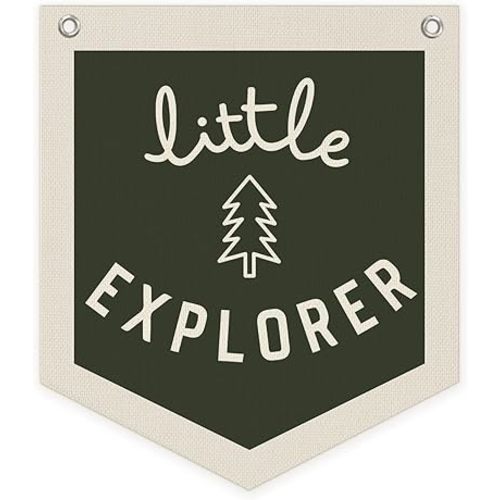 Boys Room Adventure Wall Decor Camping Banner Little Explorer Forest Nursery Wall Pennant Camping Banner Flag, Adventure Camping Hanging Wall Decor for Kids Boy Nursery Toddler Room Bedroom Playroom