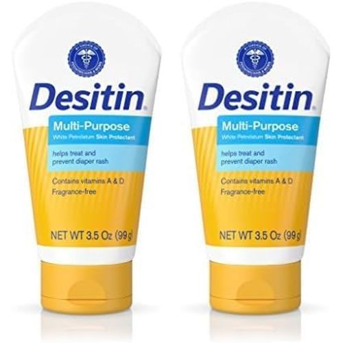 Desitin Skin Protectant and Diaper Rash Ointment Multi-Purpose with Vitamins A & D, Travel Size, 3.5. Oz Tube (Pack of 2)