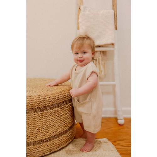 Covey Knit Romper in Cream