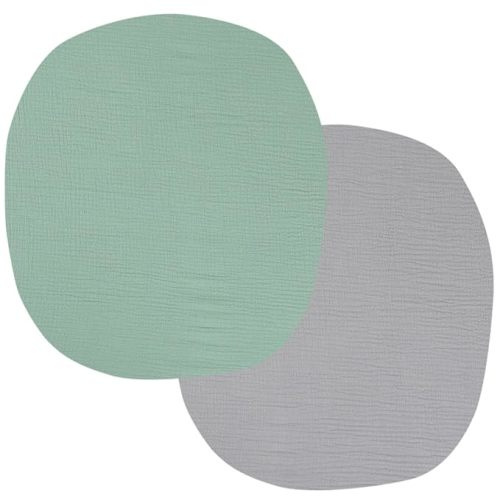 Onacosht Muslin Bassinet Sheets 24" x21" Compatible with Graco Pack ‘n-Play Dome LX Bassinet, Small Round Bassinet Sheets 2 Pack 100% Cotton Grey and Green