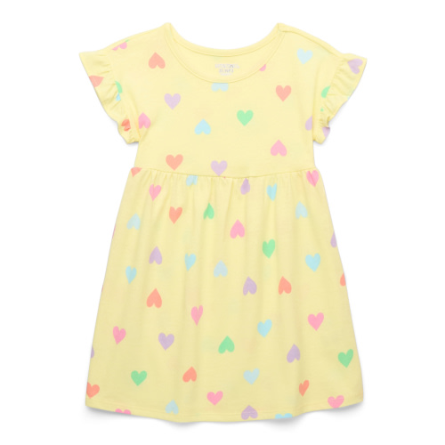 Garanimals Toddler Girl Print Dress with Short Ruffle Sleeves, Sizes 12M-5T
