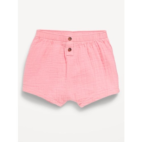 Double-Weave Button-Front Shorts for Baby