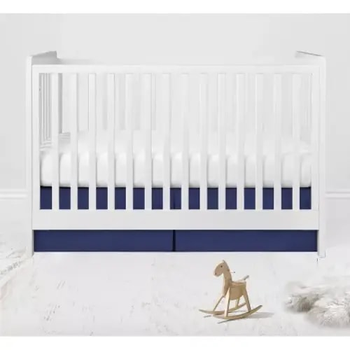 Bacati - Solid Navy Crib Skirt