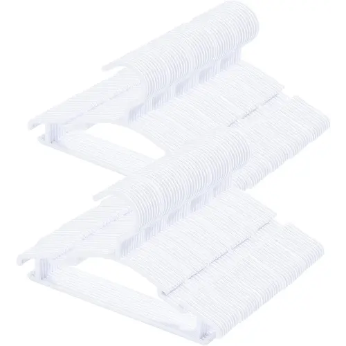 100 Pack White Baby Nursery Closet Hangers, Non-Slip Laundry Infant Pant Hanger for Newborn Clothes Gift, Ultra-Thin Plastic Hanger for Girl Boy Toddler Kid