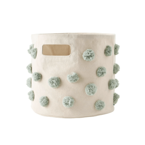 Pom Pom Basket - Pint 10"D x 9"H in Sea