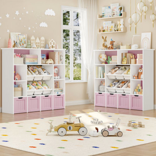Winston Porter 46.9"W Kids Bookshelf with 6 Storage Cubbies, Toy Organizer with Storage Shelves, for Playroom, School | Wayfair