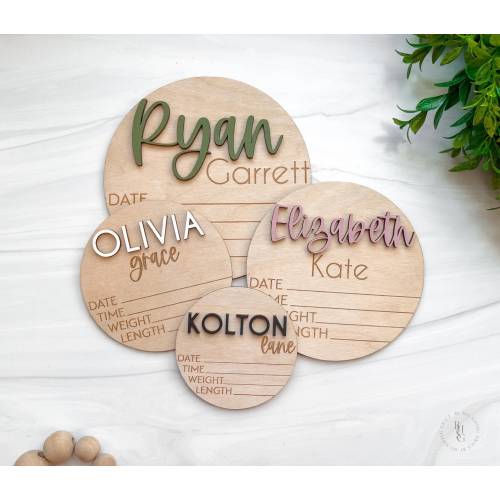 Baby Announcement Sign With Birth Stats | Wood Sign for Name Reveal | Baby Name Reveal | Personalized Baby Name Sign | Sign For Hospital