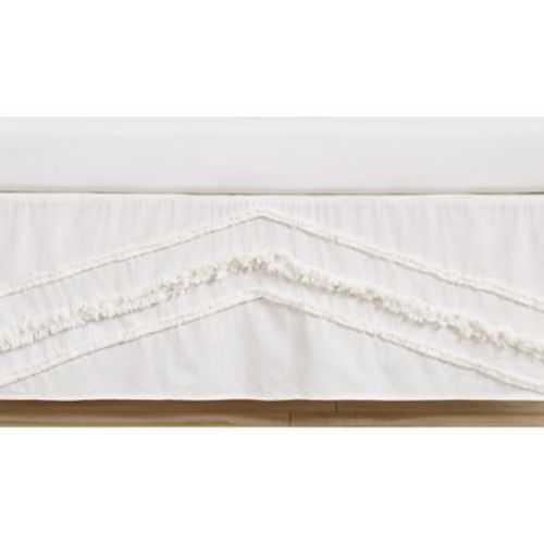 Sweet Jojo Designs Boy or Girl Gender Neutral Unisex Baby Crib Bed Skirt Bohemian Fringe Off White