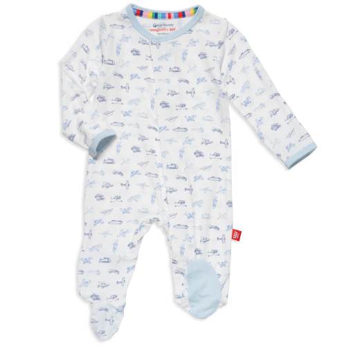 Magnetic Me Baby Boys Preemie-9 Months Long Sleeve Airplane Printed Footie Coverall