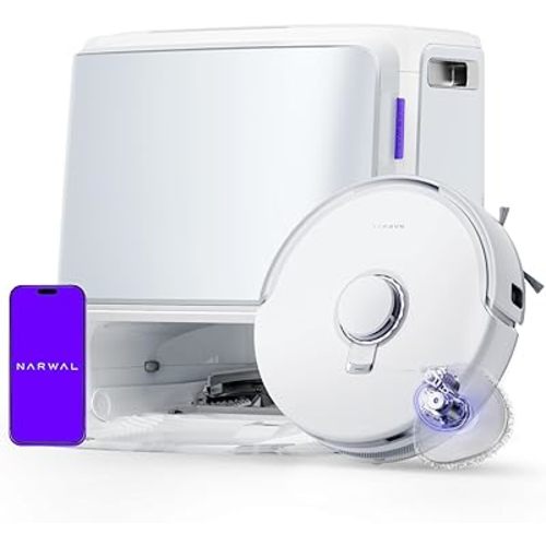 NARWAL Freo Z10 Robot Vacuum and Mop Combo, Tangle Free Robot Mop, 15,000Pa Suction, Adapts to Hard-to-Reach Areas, Self-Emptying, Mop Washing & Drying, Obstacle Avoidance, for Pet Hair & Hard Floor