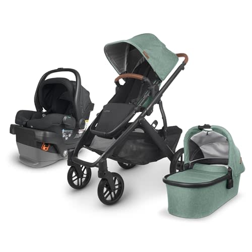UPPAbaby Vista V2 Stroller/Convertible Single-to-Double System/Bassinet, Toddler Seat, Bug Shield & Mesa V2 Infant Car Seat/Easy Installation/Innovative SmartSecure Technology/Base