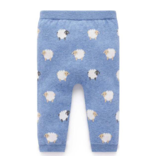 On The Farm Leggings Sheep Jacquard - Purebaby Pants | Maisonette