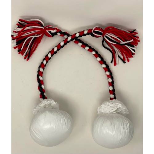 Maori Custom Made Costume Poi Balls. Red, White & Black Color Ropes or Cords Poi Balls. Choose Your Own Color. ONE PAIR (1 SET).