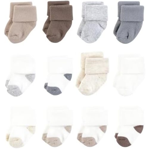 Hudson Baby Baby Boys' Cotton Rich Newborn and Terry Socks