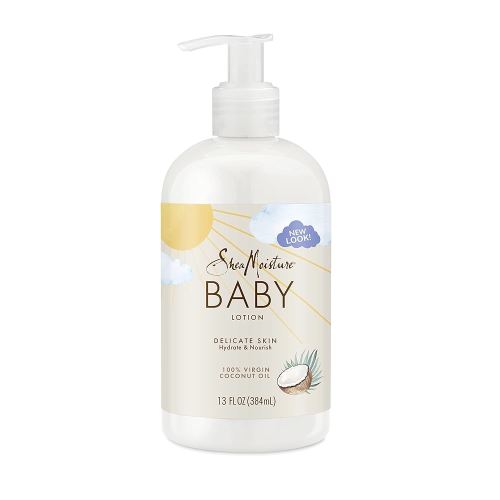 SheaMoisture Baby Lotion for All Skin Types 100% Virgin Coconut Oil to Hydrate and Nourish Delicate Skin and Clear Skin 13 oz