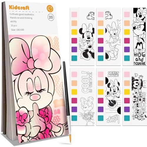 Paint with Water Coloring Books for Kids, Pocket Mess Free Watercolor Painting Kit, Water Color Paint Set Arts and Crafts Gift for Girls Ages 4 5 6 7 8+, Travel Activity Toy - Cartoon