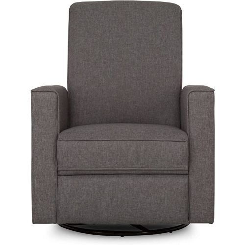 Evolur Raleigh Upholstered Plush Seating Glider Swivel, Rocker, Recliner, Glider for Nursery in Rustic Grey, Greenguard Gold Certified, Modern Nursery Recliner, Environmentally Conscious Glider