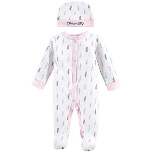 Luvable Friends Baby Girls' Cotton Preemie Sleep and Play and Cap