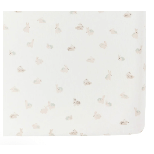 Organic Cotton Crib Sheet (Hoppy Bunny)