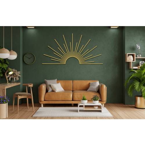 Sun Metal Wall Decor - Etsy (Color: Gold; Size: 41.3x20.8)