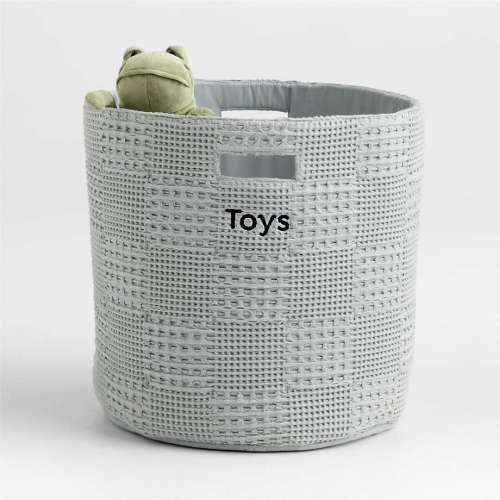 Nella Quarry Grey Organic Cotton Floor Storage Bin with Handles