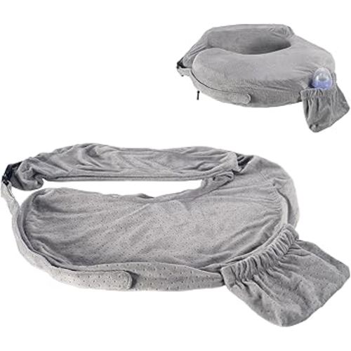 Pillow Cover Compatible with My Breast Friend,Stretchy and Soft Slipcover Sleeve with Handy Side Pocket, Gray,1 Pack(No Pillow)