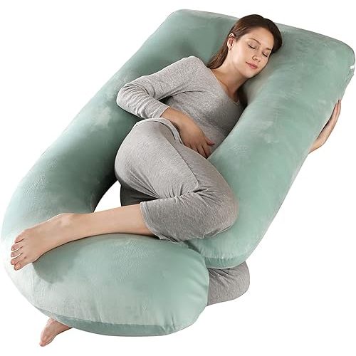 BATTOP Pregnancy Pillows for Sleeping,Full Body Maternity Pillow,Support for Back,HIPS,Legs,Belly for Pregnant Women,Pregnancy Pillow with Removable Cover