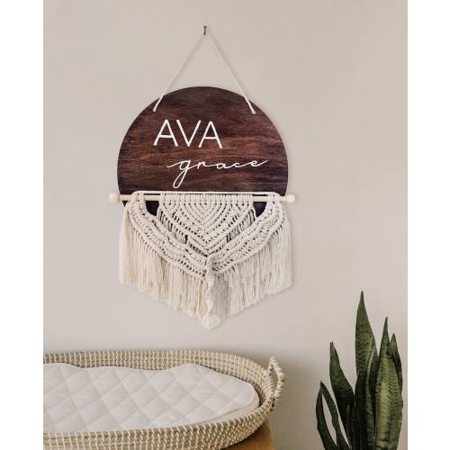 Custom Name/Text Macrame Tapestry Wall Hanging, for Nursery or Bedroom