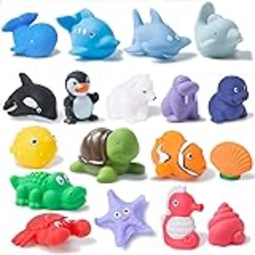 Mold Free Infant Bath Toys for18 Months - No Hole Animal Bathtub Toys, Baby Bath Tub Toys No Mold (Ocean+Wild) : Toys & Games