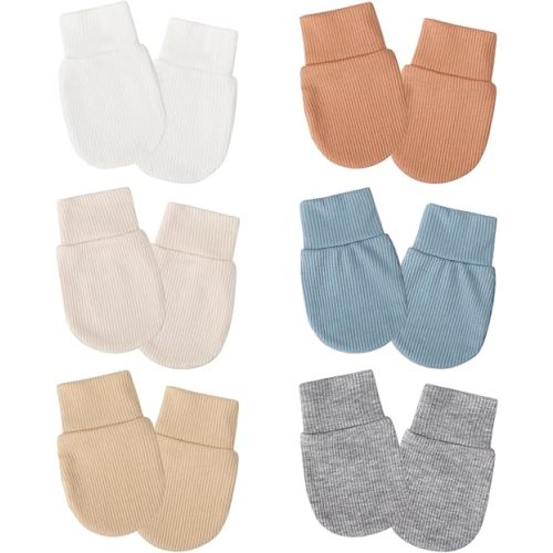 Newborn Baby Mittens No Scratch Elastic Wrist Gloves Infant Toddler Mittens for Baby Boy Girl 0-6 Months