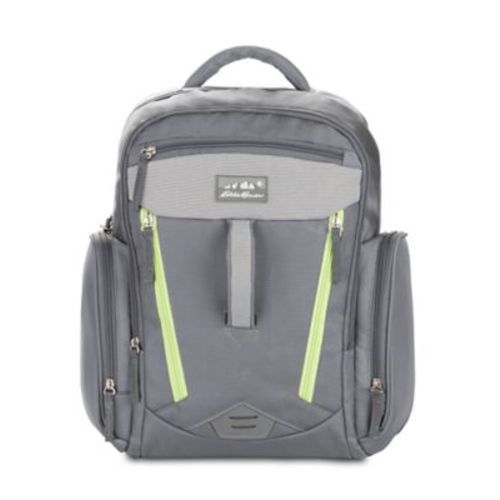 Eddie Bauer® Blakely Diaper Backpack with Ultra Fresh Anti Microbial Treatment - GREY/GREEN - DIAPER BACKPACK