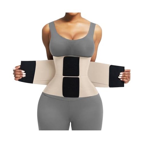 FeelinGirl Waist Trainer Belt Waist Cincher Trimmer Ab Belt Tummy Control Body Shaper with Triple Wrap Women and Men