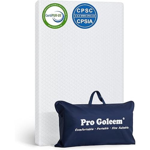 Pro Goleem Pack and Play Mattress (38"x26"), Waterproof Pack n Play Mattress Pad, Soft Playard Mattress Mini Crib Mattress for Babies and Toddlers