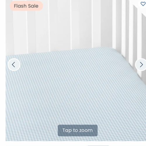 PINK!!! Ditsy Gingham Classic Cool Organic Cotton Percale Fitted Crib Sheet - Pink or Blue