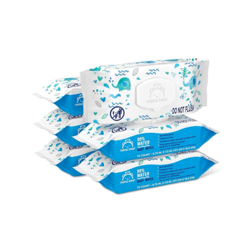 Amazon Brand - Mama Bear 99% Water Based Baby Wipes, Hypoallergenic for Sensitive Skin, Fragrance Free, 432 Count (6 Packs of 72)