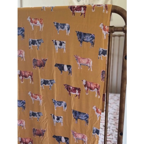 The Tales Of The Old West Bamboo Swaddle Baby Blanket Western Rodeo Cowboy Ranch Style Cowkid Desert Cactus Cowboy Cowgirl Vintage Look