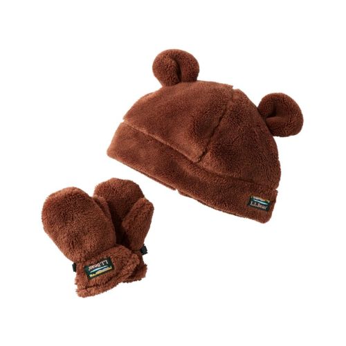 Toddlers' Hi-Pile Hat and Mitten Set