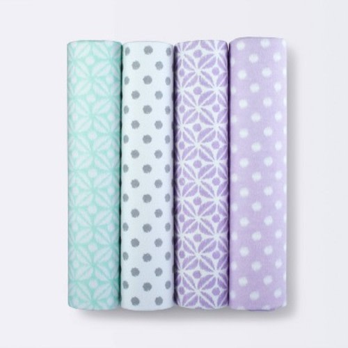 Flannel Baby Blankets Pretty in Purple 4pk - Cloud Island™ Purple