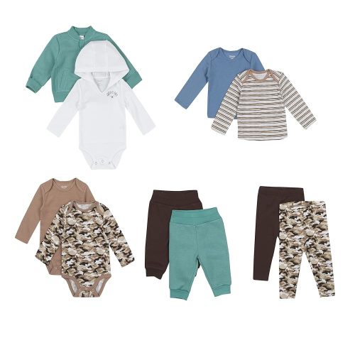 Hanes Baby and Toddler Flexy Soft 4-Way Stretch Knit and Fleece Wardrobe Gift Set