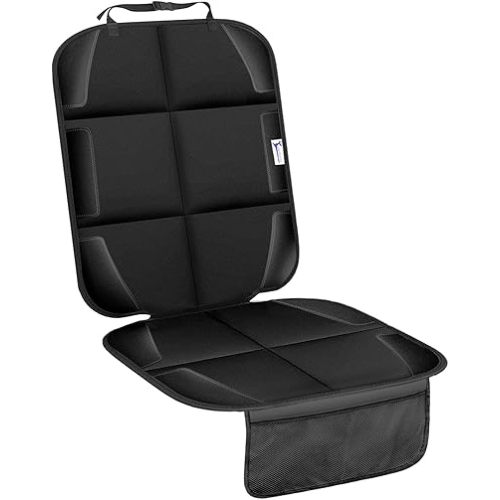 Car Seat Protector, Non-Slip Rubber Padded Backing Seat Protector for Child Seats, Waterproof Thickest Padding Car Seat Protector Under Baby Seat - No Imprint (Black-Ⅰ-1pcs)