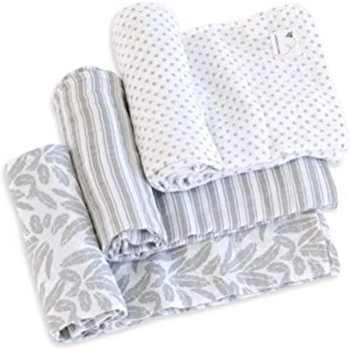 Burt's Bees Baby - HM25785 - Swaddles, Muslin Cotton Baby Blankets, 3-Pack, Multipurpose Lightweight & Breathable 100% Organic Cotton (Dottie Bee)