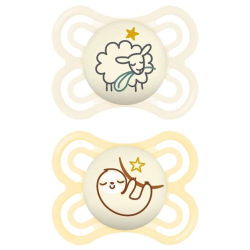 Mam Perfect Night Pacifier 2ct - Green/white - 0-6 Months