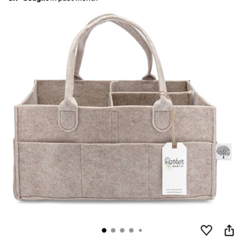 Parker Baby Diaper Caddy - Nursery Storage Bin and Car Organizer for Diapers and Baby Wipes - Sage Green, Large