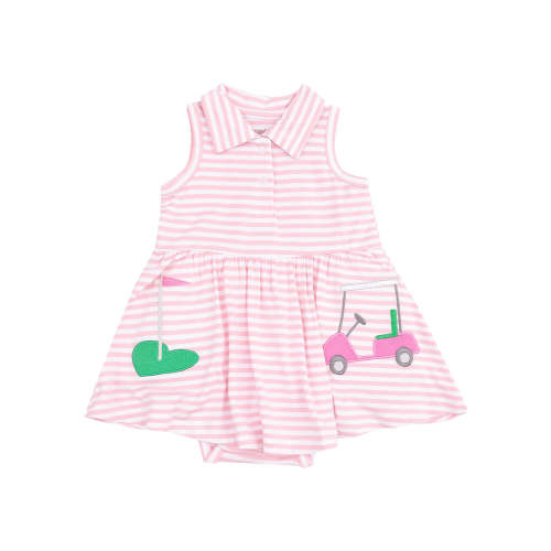 Polo Collar Bodysuit Dress, Golf Applique