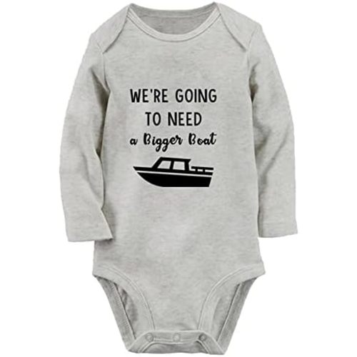iDzn We're Going to Need a Bigger Boat Funny Romper Baby Unisex Bodysuits Newborn Infant Jumpsuits Kids Clothes Long Outfits