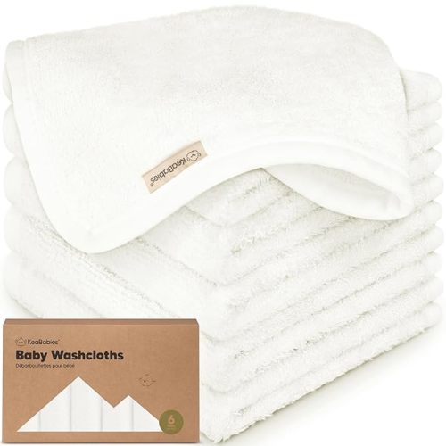 6-Pack Baby Washcloths - Soft Viscose Derived from Bamboo Washcloth, Baby Wash Cloths, Baby Wash Cloth for Newborn, Kids, Bath Baby Towels, Face Towel, Face Cloths for Washing Face(White)